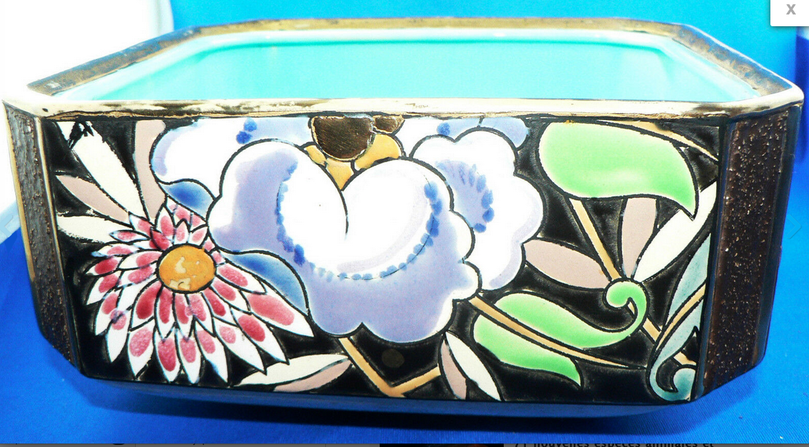 Candy box in earthenware Boch Brothers Kéramis Raymond Chevalier circa 1935