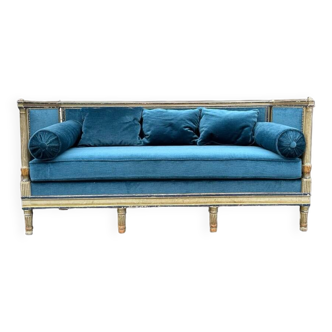 Louis XVI style lacquered and gilded sofa, 1900 period