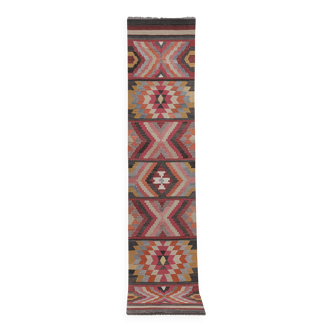 Vintage Turkish Oushak Handwoven Rug 78x365 cm