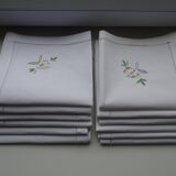 12 napkins with flower embroidery 42 x 38 in linen