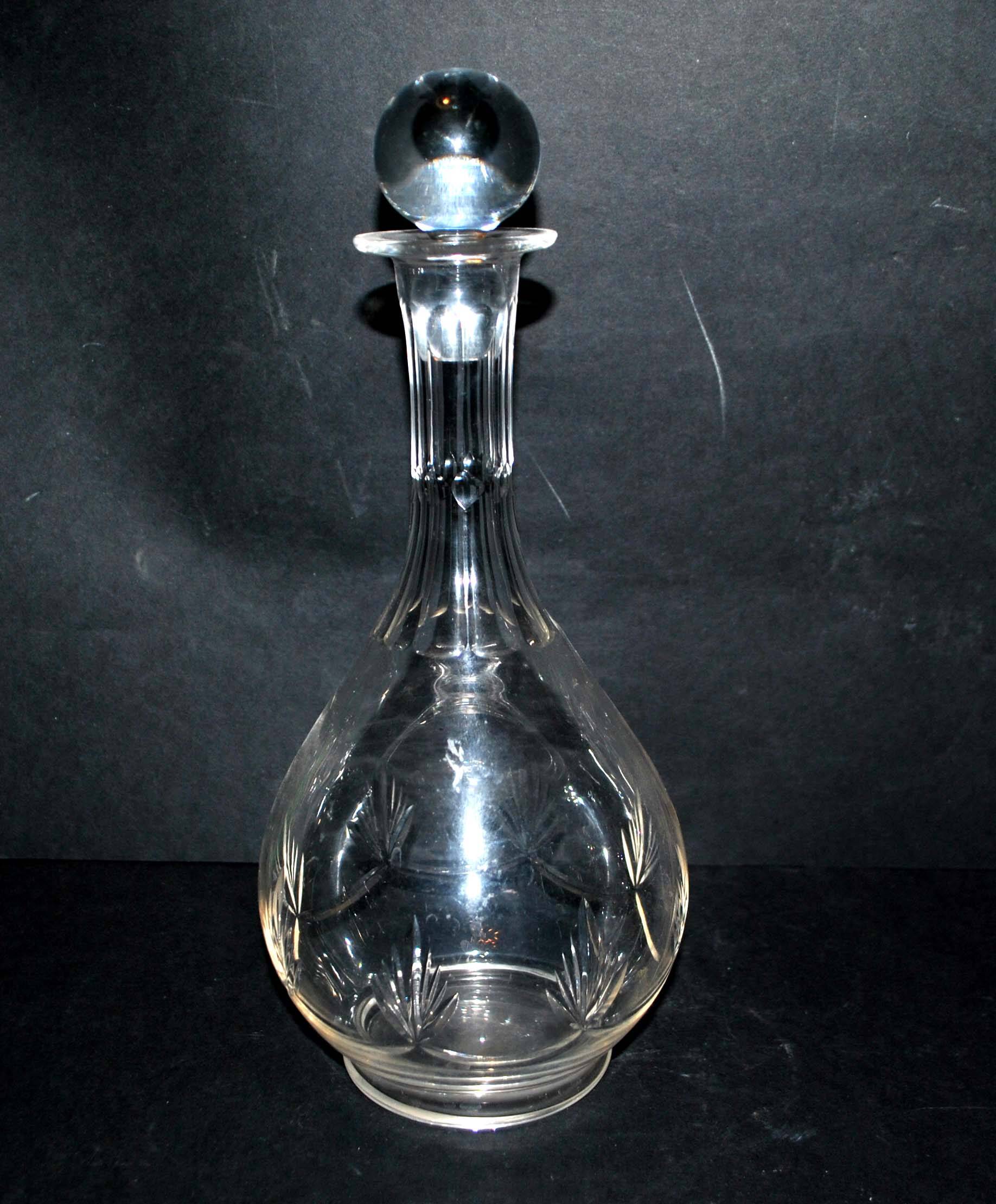 Vintage wine carafe in cut crystal 24.5 cm