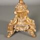 Bougeoir éclectique ancien en bois sculpté et doré, XIXe siècle