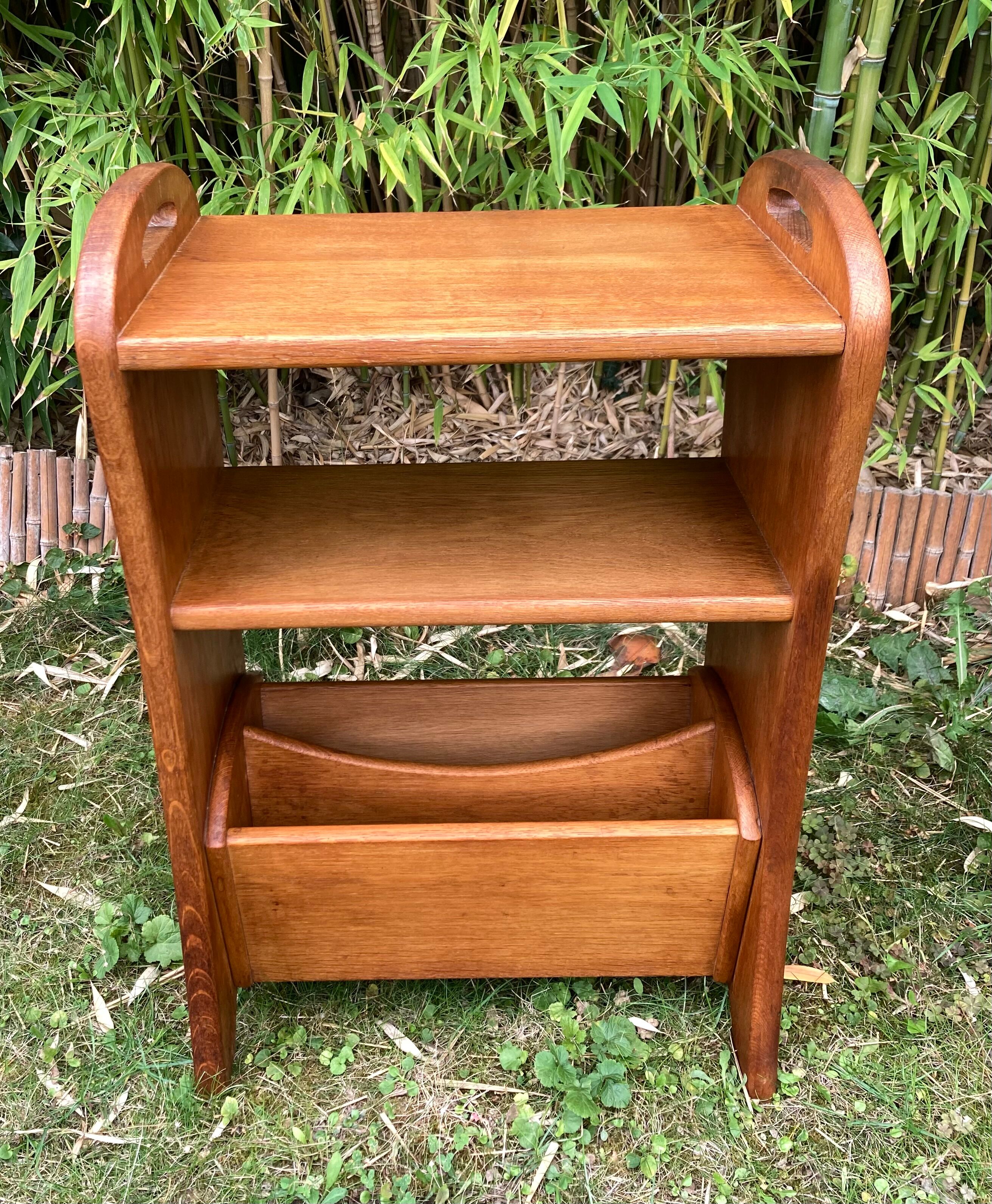 Magazine holder end of sofa 40s oak