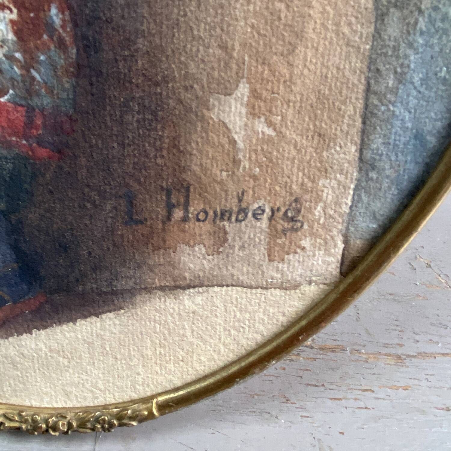 watercolor painting 1900 "The beautiful Roman" signed L.Homberg