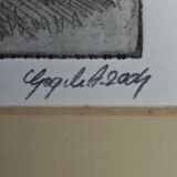 Alexandru Gogilea - "Acquaforte" Wooden Church - 20x20 cm