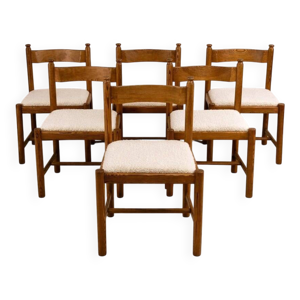 Ensemble de 6 chaises - pin 1960