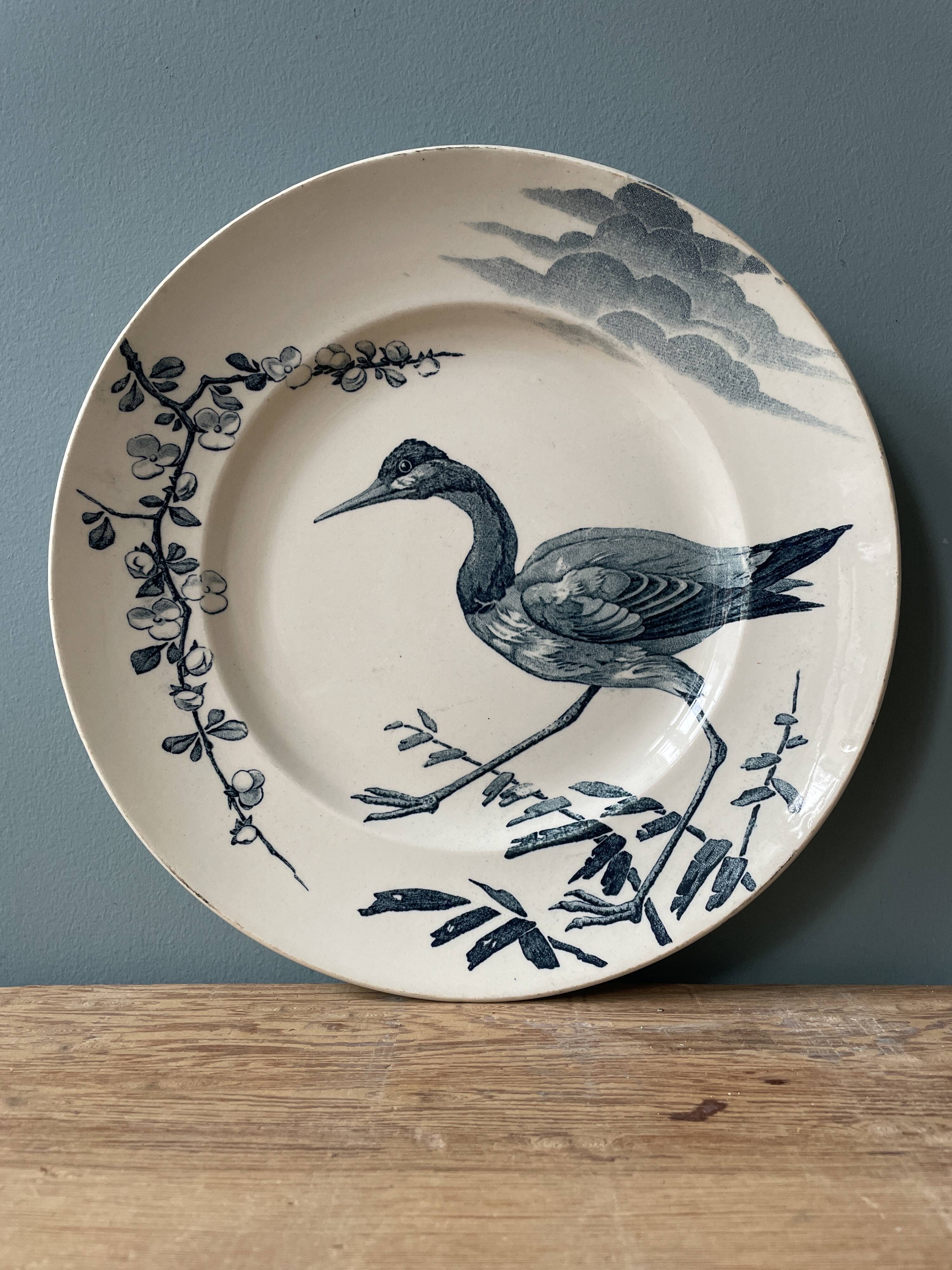 Old round dish Keller and Guérin Lunéville