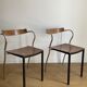 Pair of chairs design in wood and metal model "rio" by Pascal Mourgue