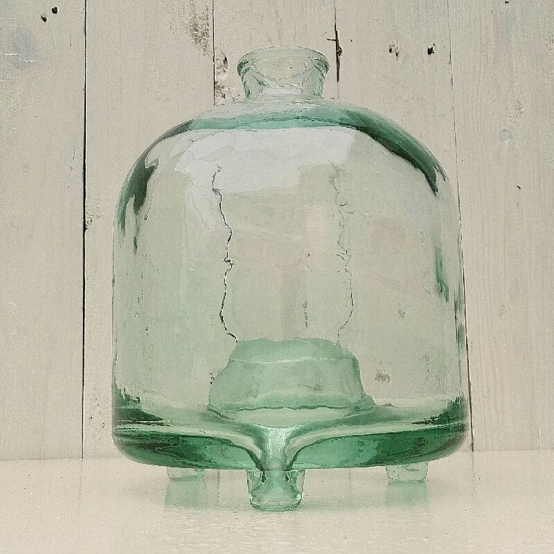 Old thick glass wasp trap vintage tripod