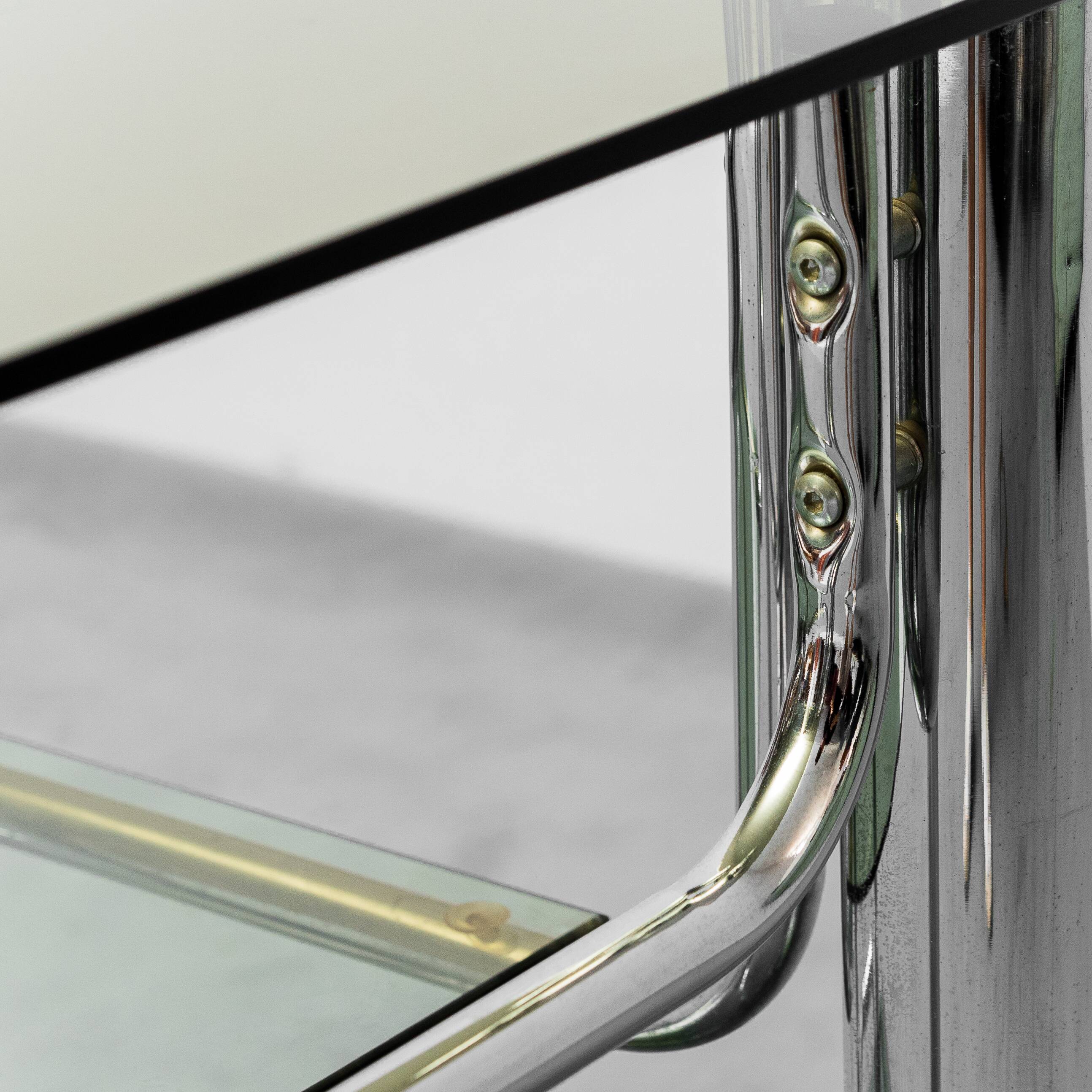 1970s vintage metal smoked glass vintage modern antique tv stand table