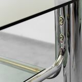 1970s vintage metal smoked glass vintage modern antique tv stand table