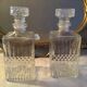 Whisky cellar pair of glass and crystal decanters