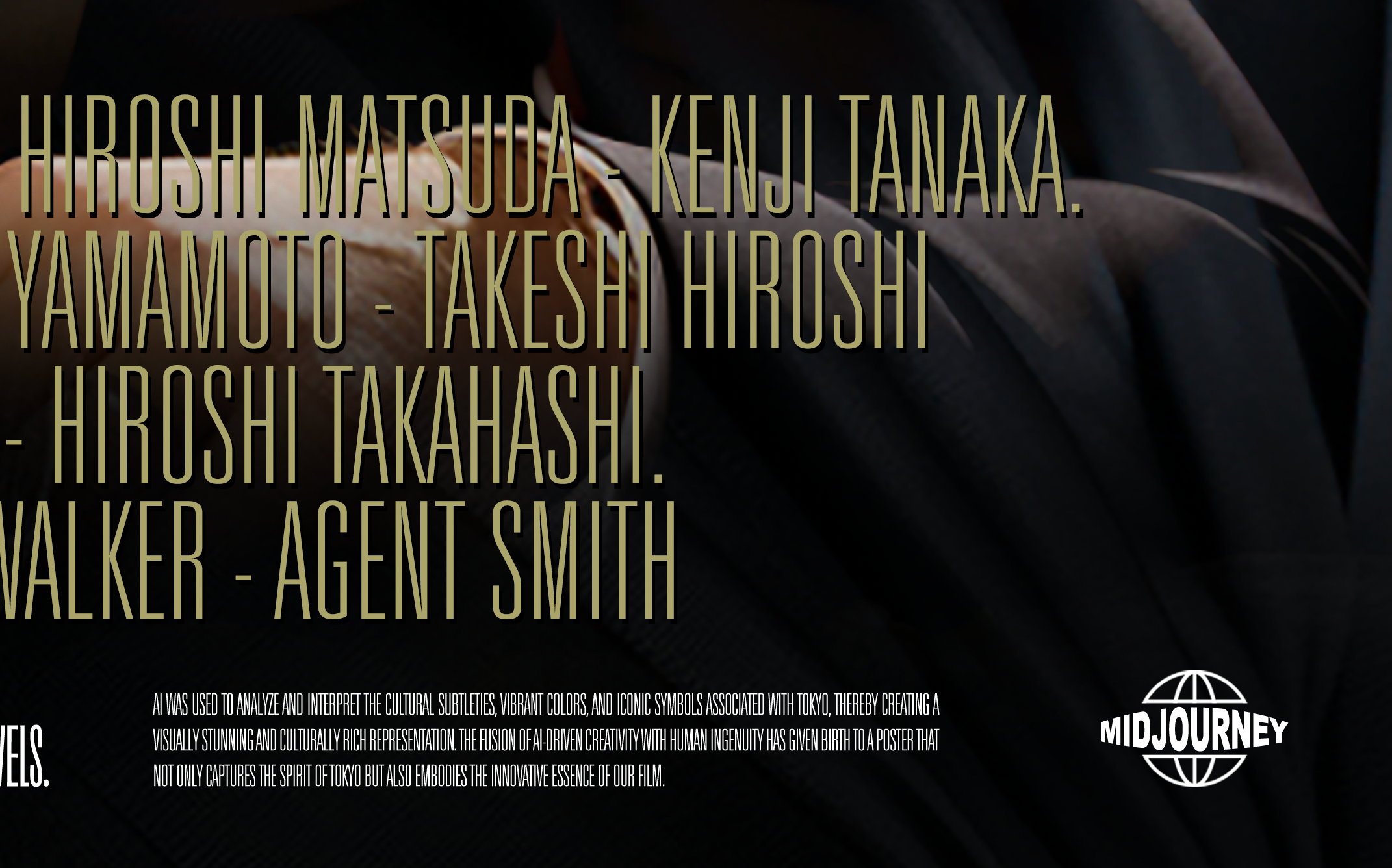 Parodic 50x70cm James Bond poster generated by AI, composed by the gallery.