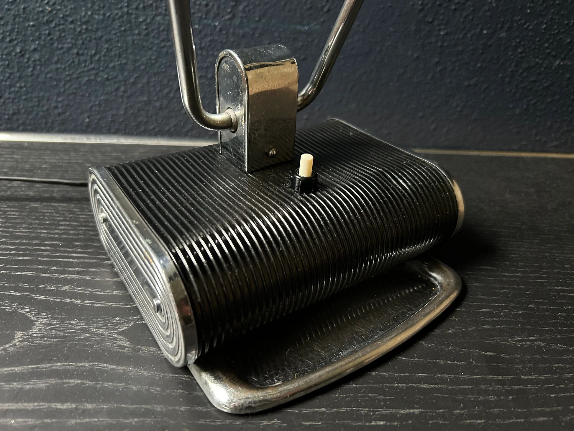 Black and chrome desk lamp model 71 by JUMO, France, 1960s.