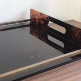 Lucite and brass tray, 70s