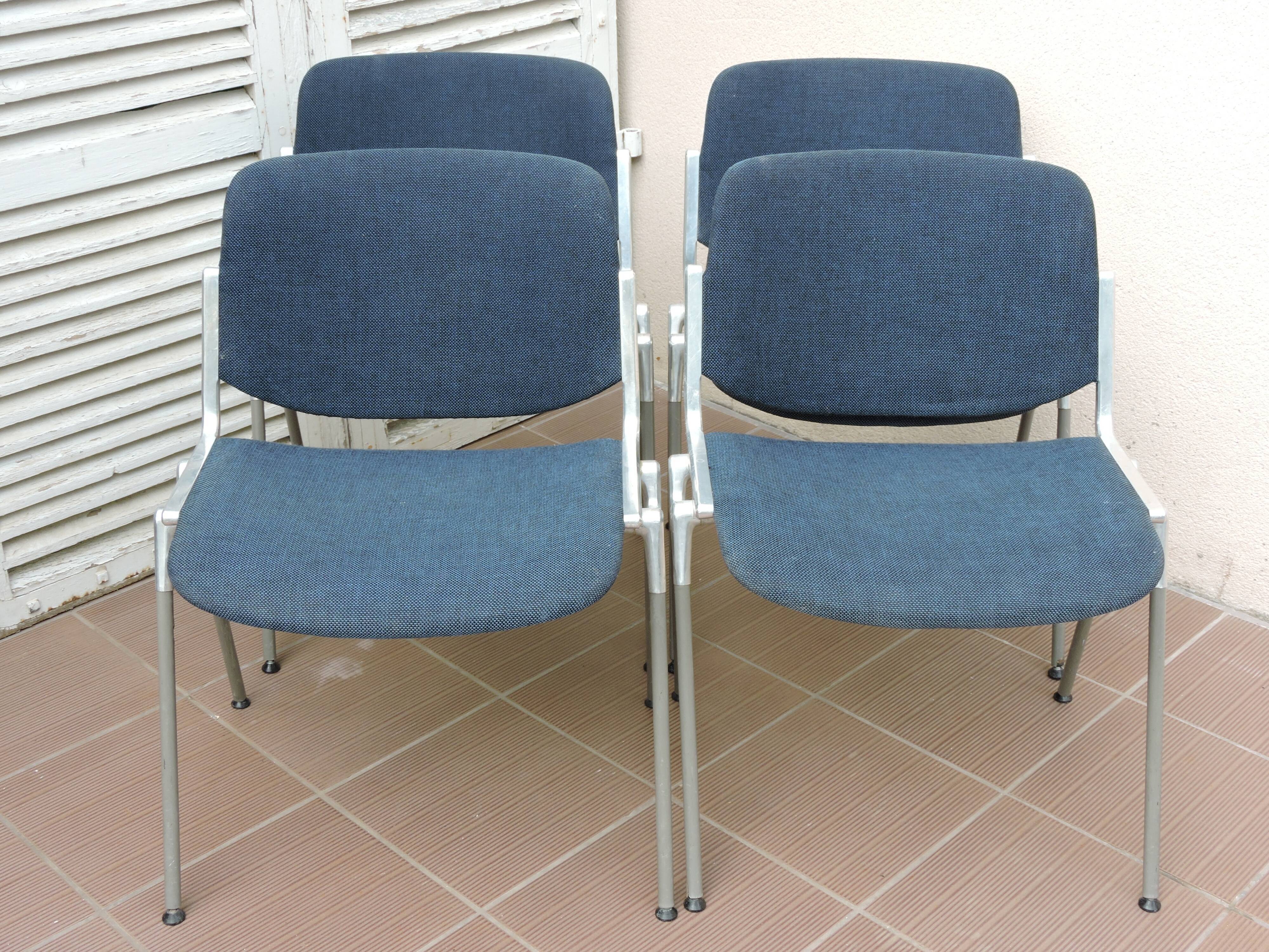 Series of 4 chairs DSC 106 Castelli by Piretti 1972