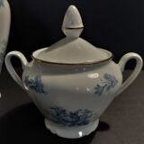 Limoges porcelain coffee set four cups pouring and sugar bowl
