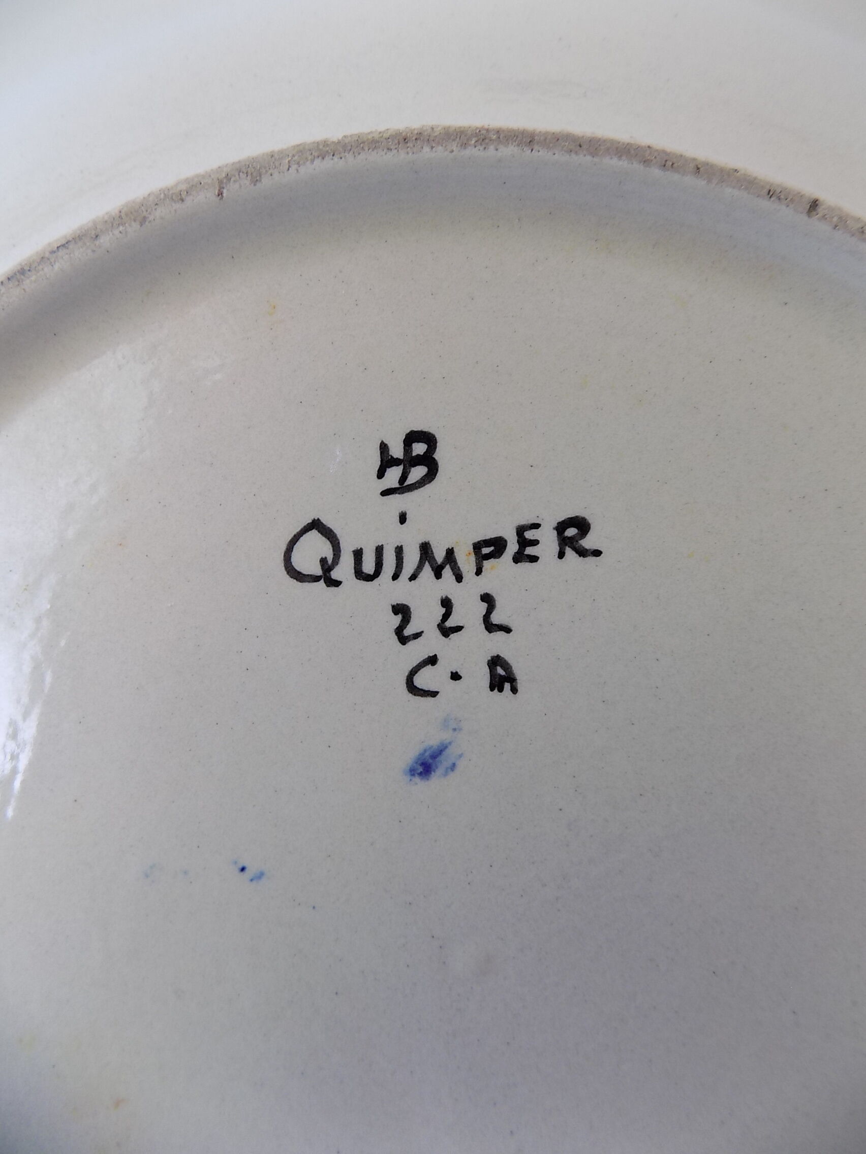 Numbered Henriot Quimper earthenware plate