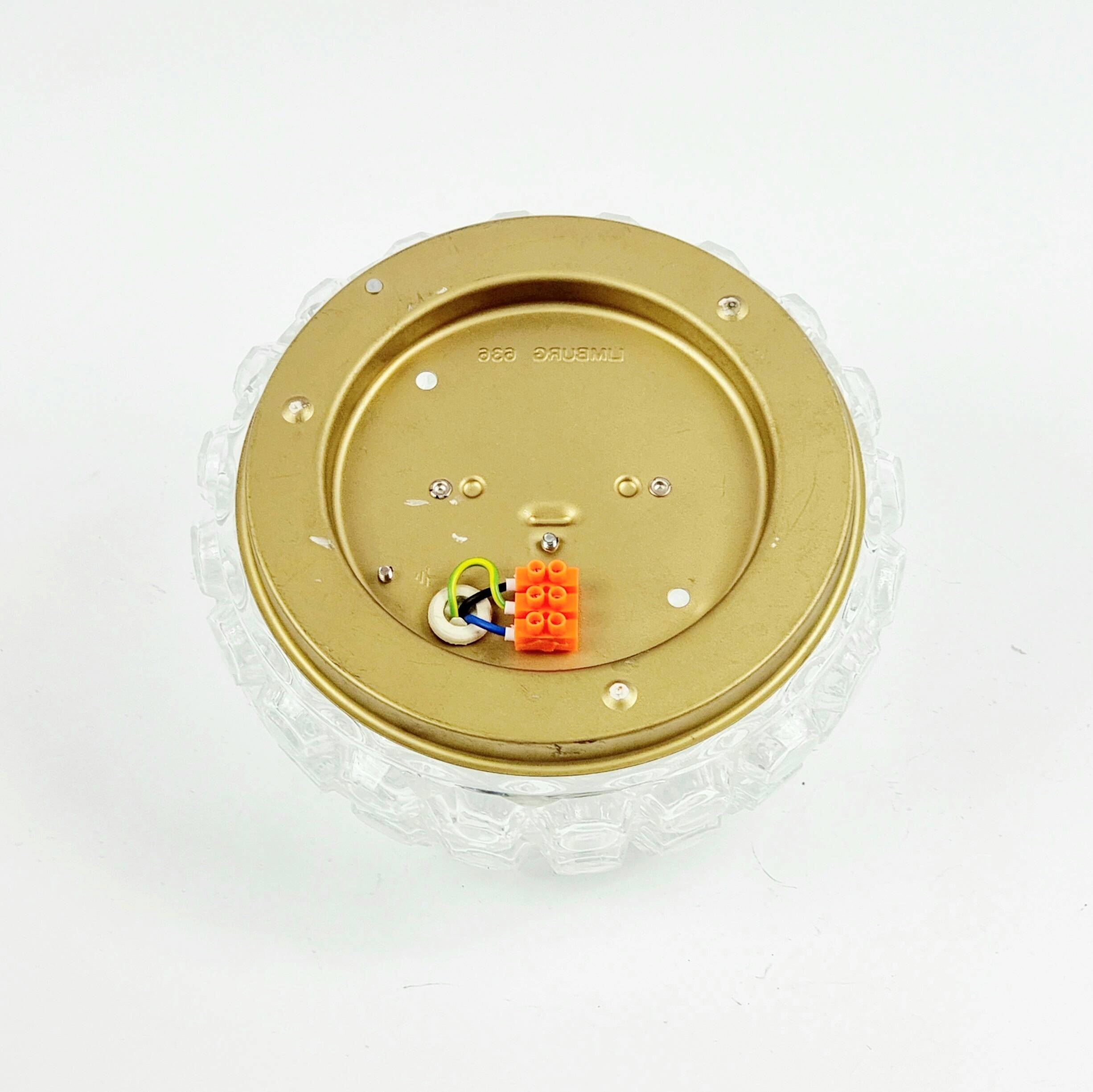 Mid-Century Diamond Glass Ceiling Light or Wall Light by H. Tynell, 1960s