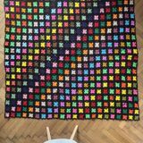 Multicoloured vintage crochet blanket