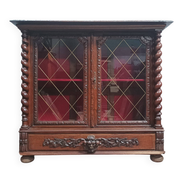 Louis XIII display cabinet in oak, 19th century