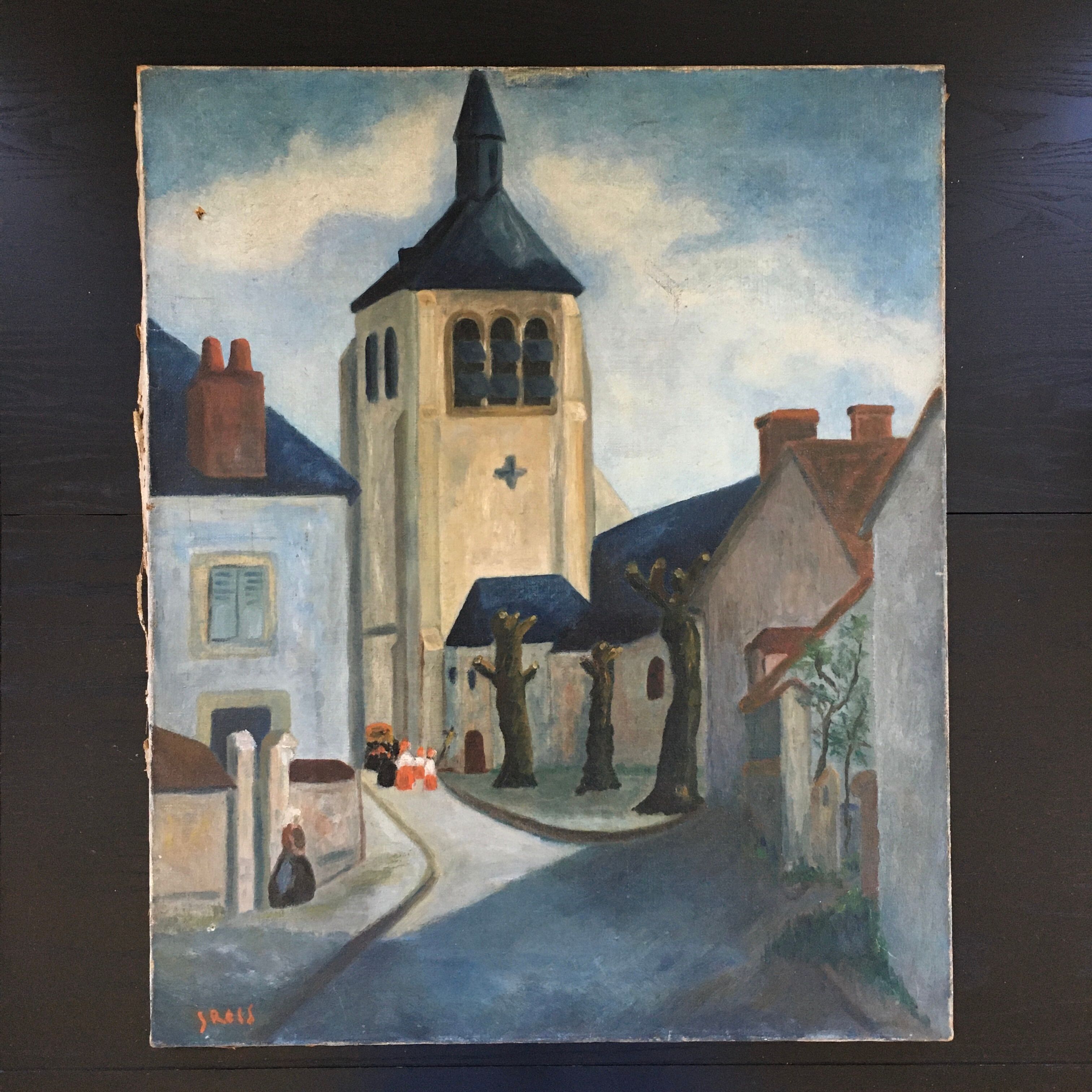 Village scene and procession