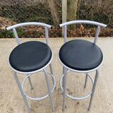 Industrial high bar table and pair of swivel stools