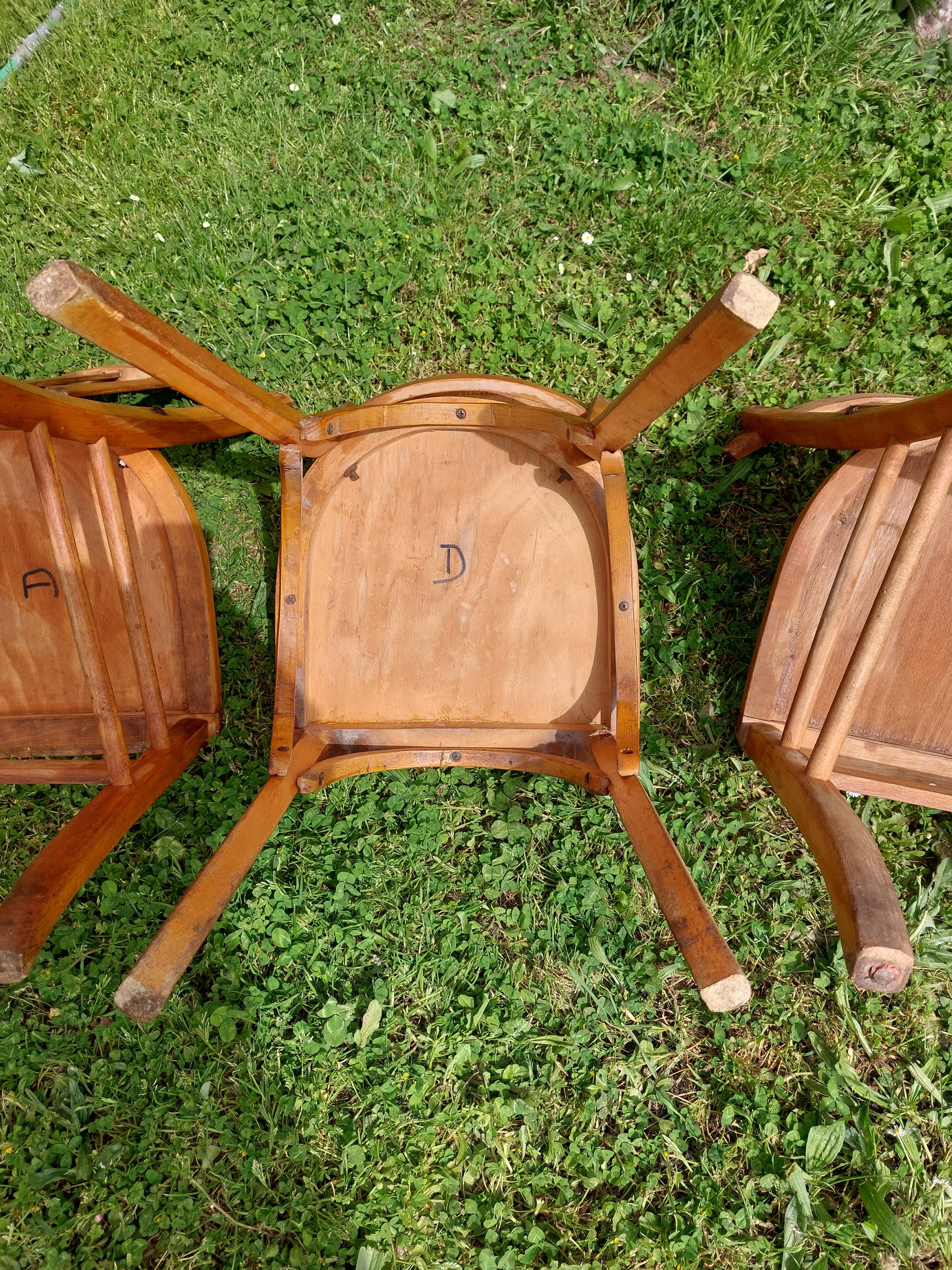 6 sanded bistro chairs