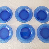 Lot de 6 assiettes creuses bleues Arcoroc