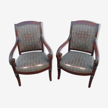 Paire de fauteuils style Louis Philippe