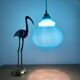 Vintage globe pendant light in blue opaline