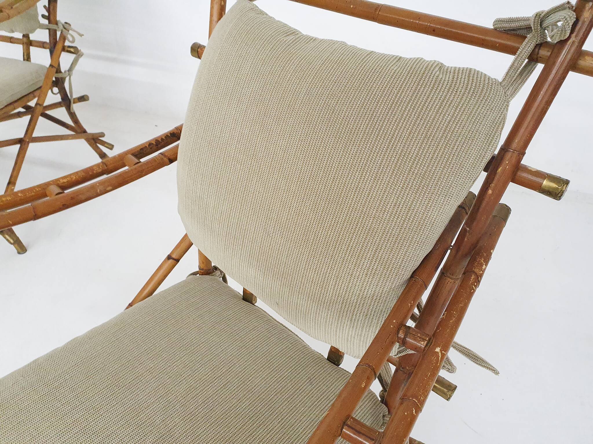 2 fauteuils en bambou, Italie, années 1960