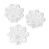 3 clear glass candle holders