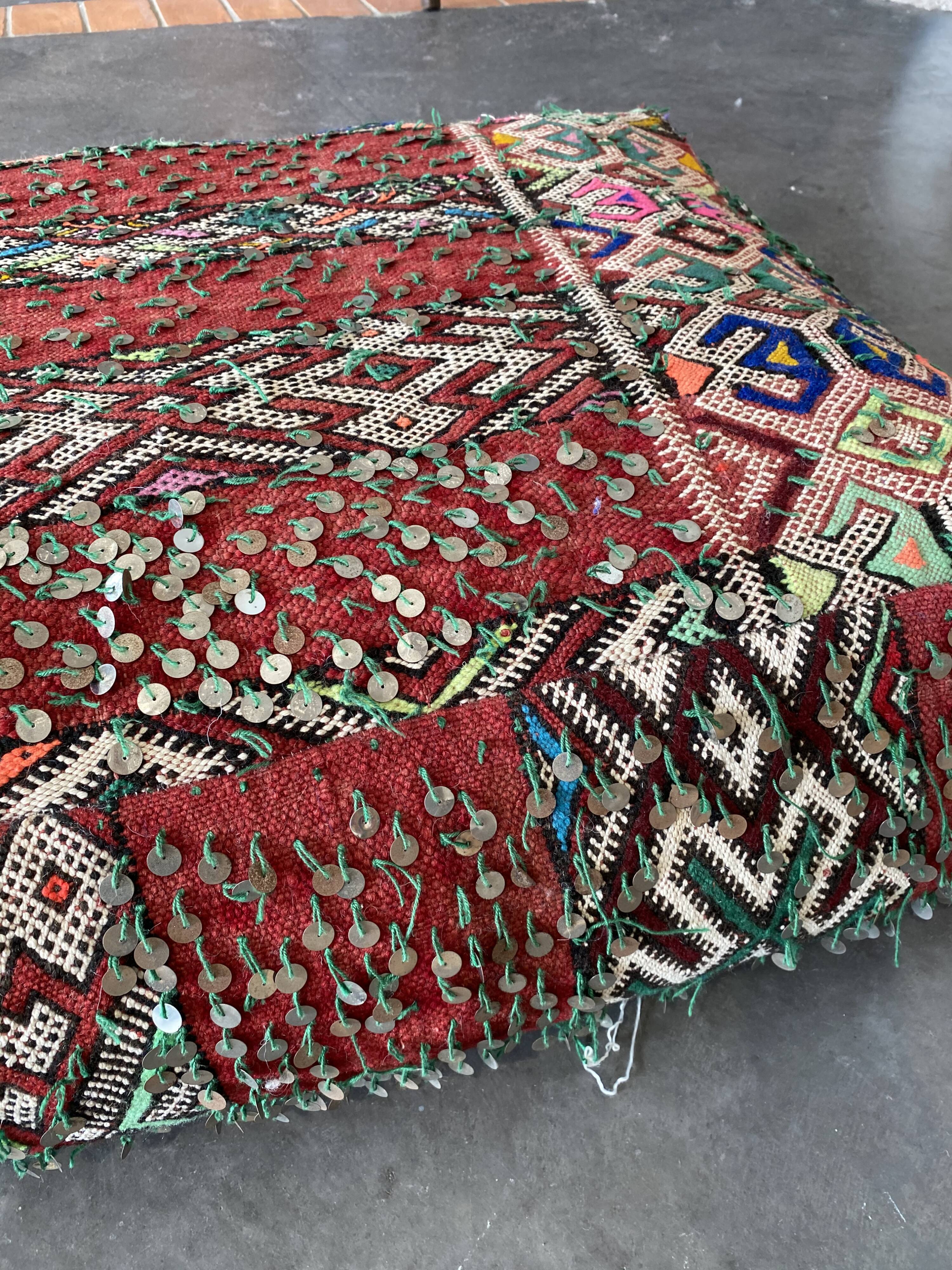 80x80 cm Vintage wool pouf