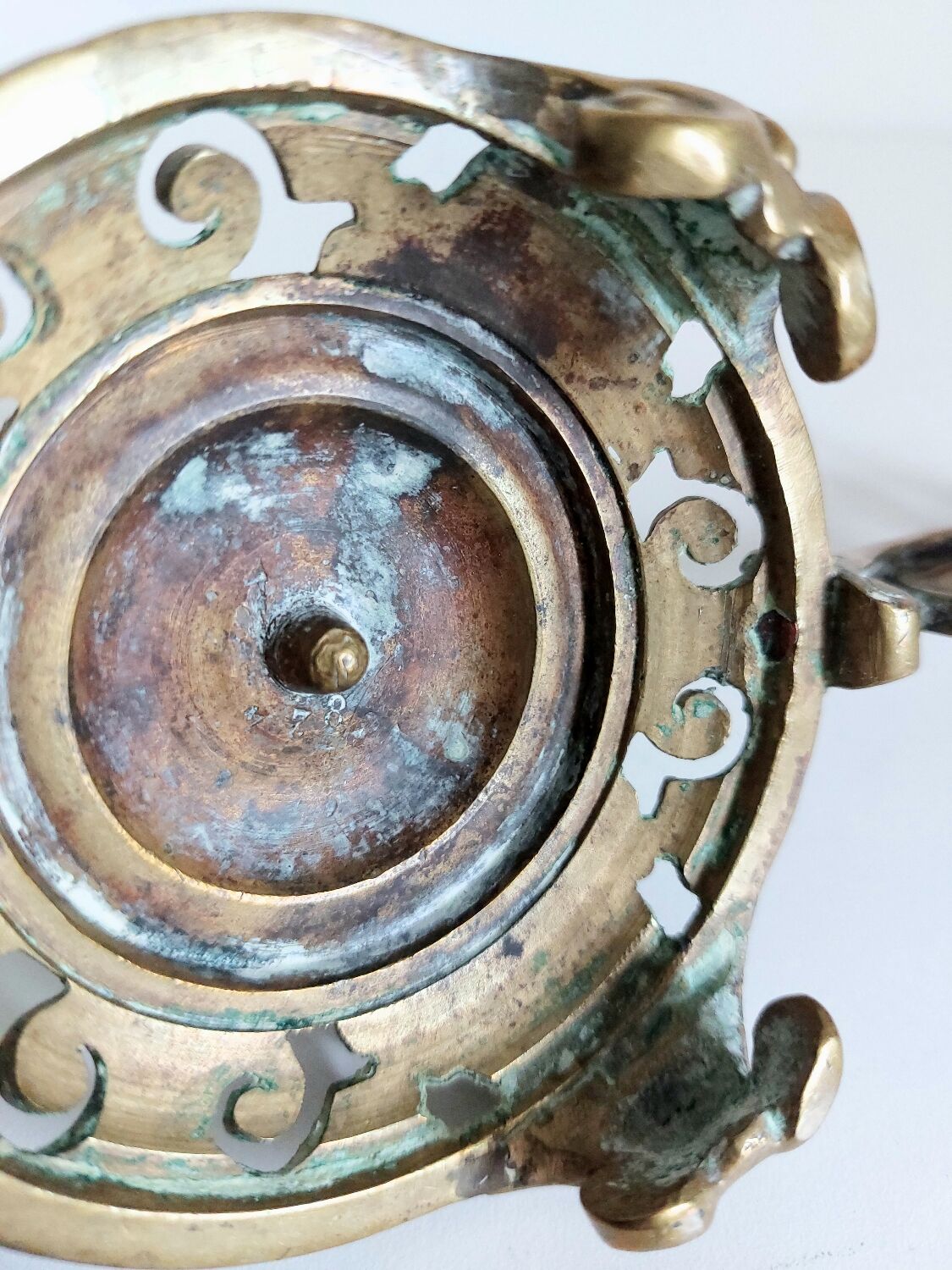 "Cave rat" brass candlestick