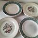 Mix of 10 ironstone plates, HBCM Agnès decoration - St Amand decoration 2070