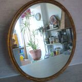 Miroir ovale bois doré ancien