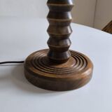 Charles Dudouyt style turned wood table lamp