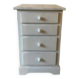 Commode blanche patiné