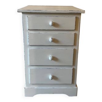 Commode blanche patiné