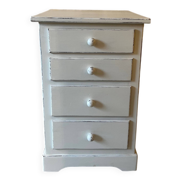 White patinated chest of drawers