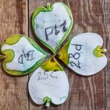 Four ceramic leaf cups from Les potiers d’Accolay