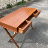 Scandinavian 60s teak desk with 2 drawers.