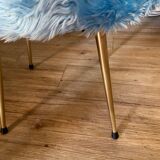 Vintage blue Pelfran fur chair