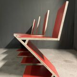 Set of 4 Zig Zag chairs, 1990's