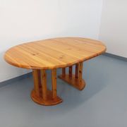 Table à manger ronde scandinave vintage style Rainer Daumiller en pin