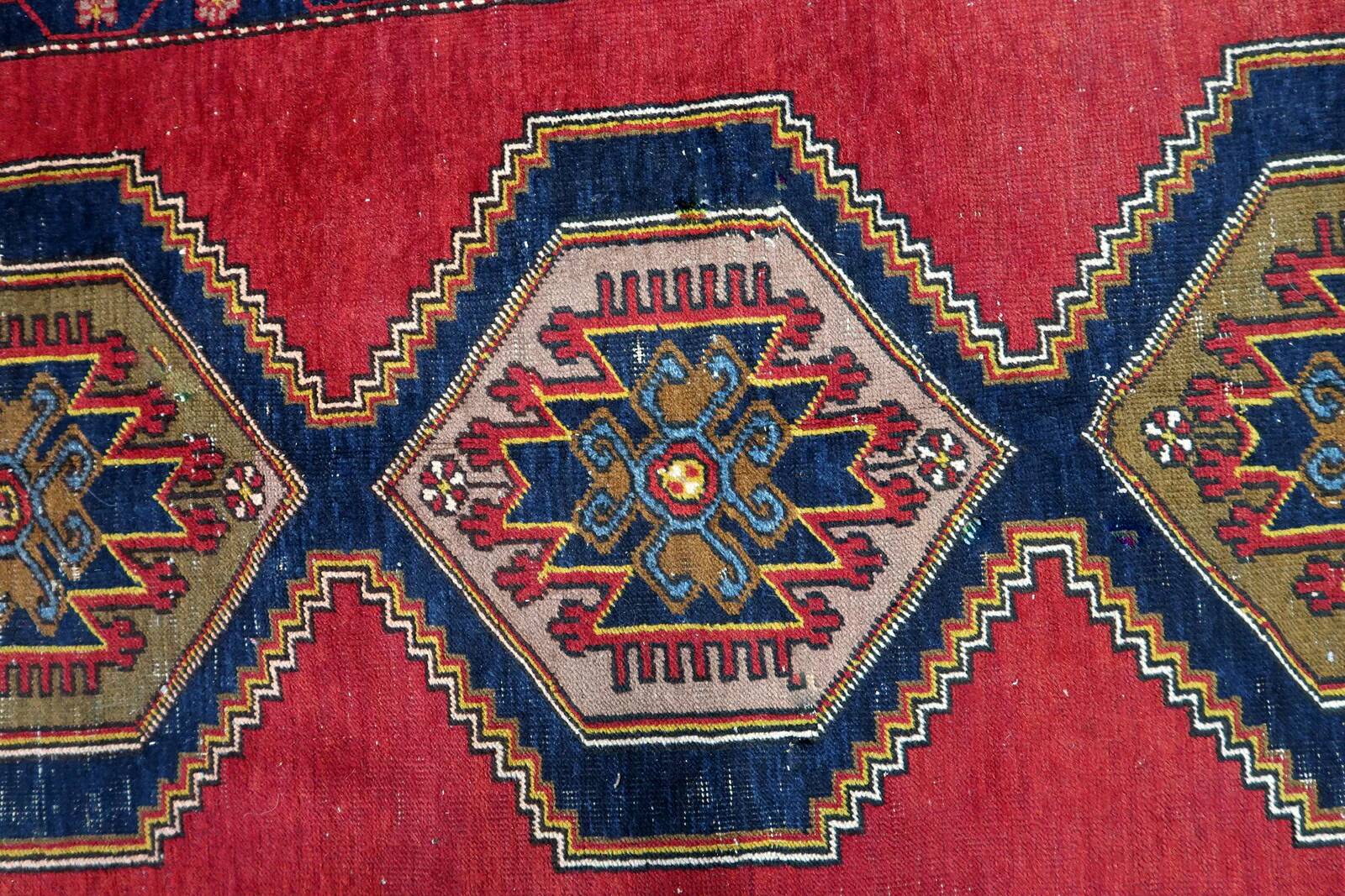 Handmade antique Turkish Anatolian rug 115cm x 218cm, 1920s