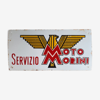 Plaque émaillée "Servizio Moto Morini" 30x60cm 60's