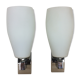 Pair of inda adjustable wall lamps, chrome and white opaline 70's