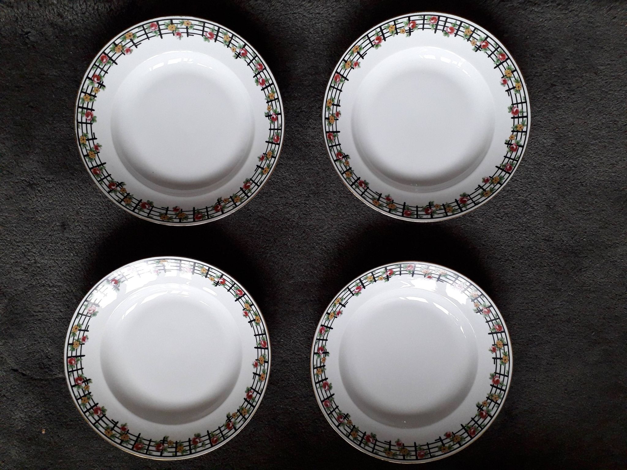 1 set of 4 Limoges ceramic plates from the 1950s